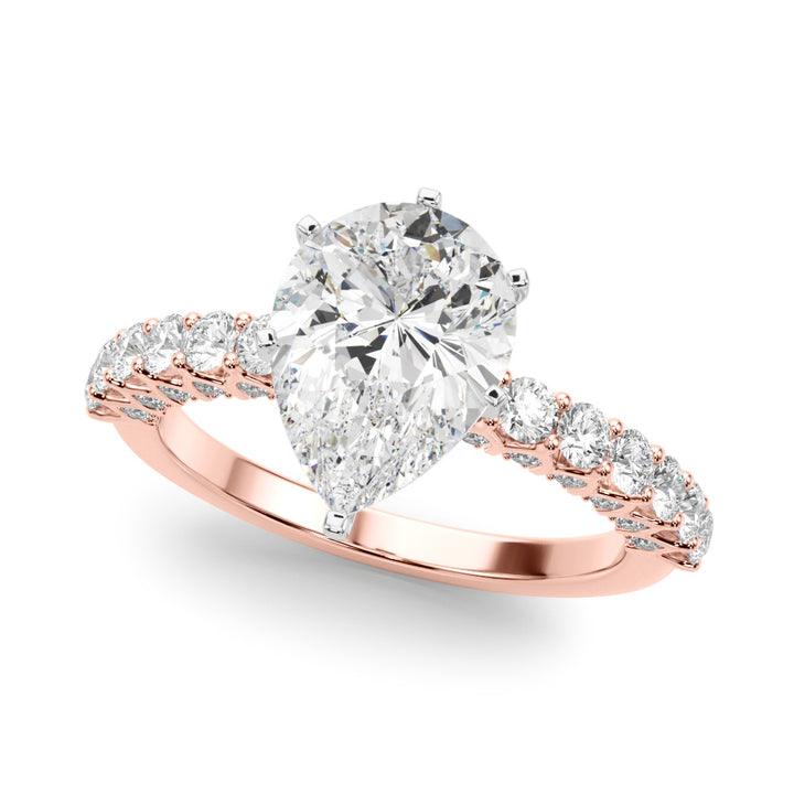 2.00CT 14K  Pear Shape Diamond Ring Design - View 2