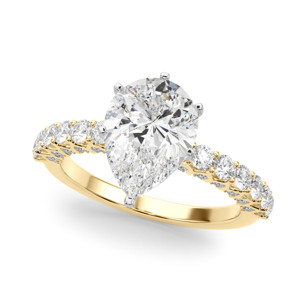 1.00CT 14K  Pear Shape Diamond Ring Design - View 2