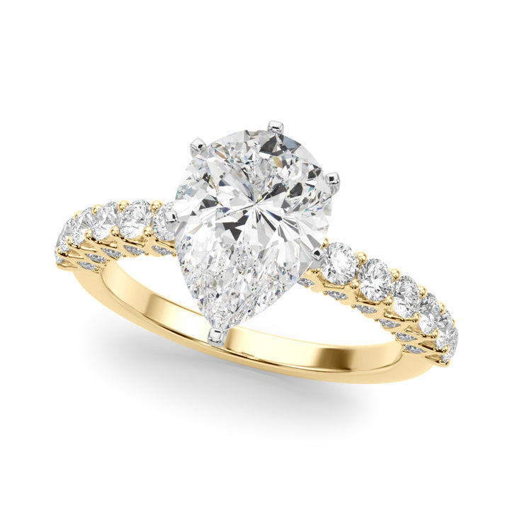 1.00CT 14K  Pear Shape Diamond Ring Design - View 2
