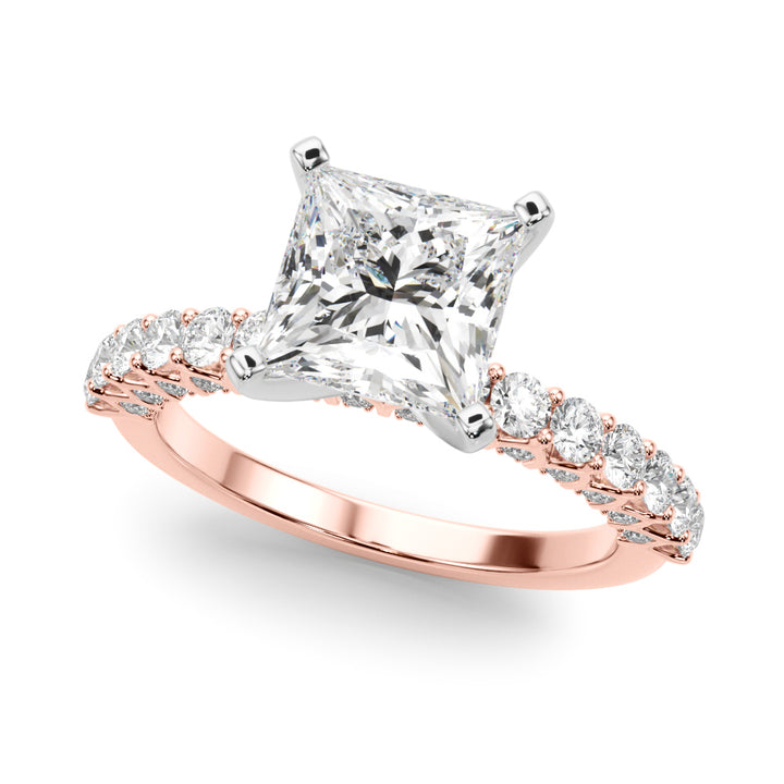 2.00CT 14K  Princess Cut Diamond Ring Design - View 4