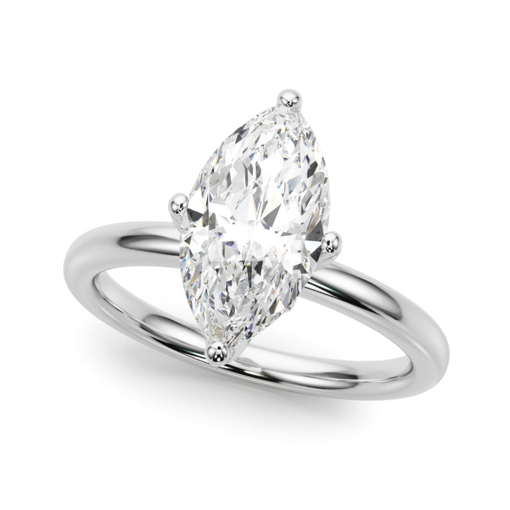 2.00CT 14K  Marquise Solitaire with Floral Hidden Underhalo