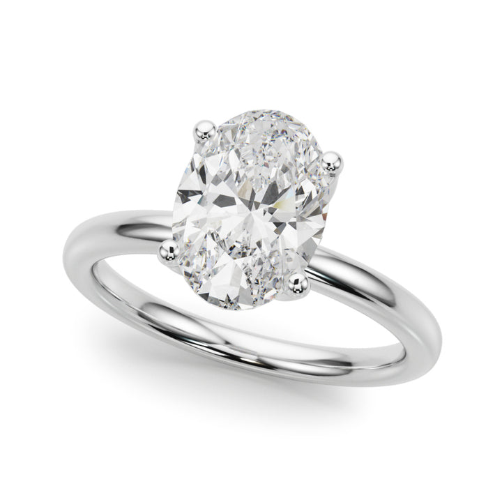 2.00CT 14K  Oval Cut Design Accented by a Floral Under-Halo