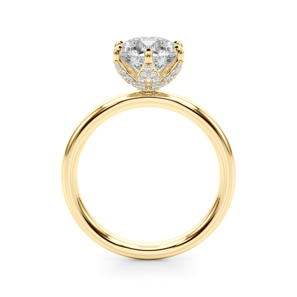 1.00CT 14K  Floral Design Diamond Solitaire Ring