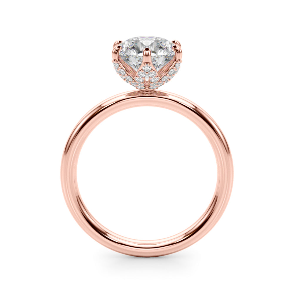 1.00CT 14K  Floral Design Diamond Solitaire Ring