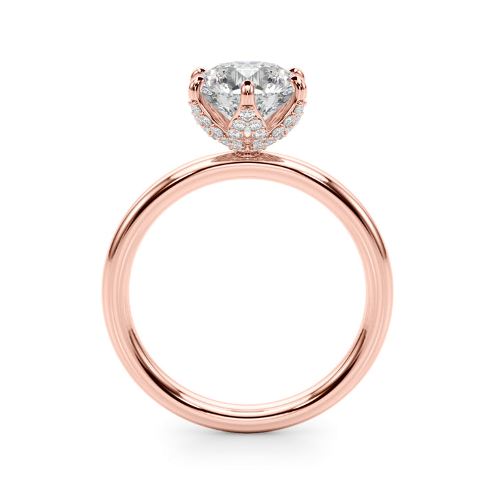 1.00CT 14K  Floral Design Diamond Solitaire Ring