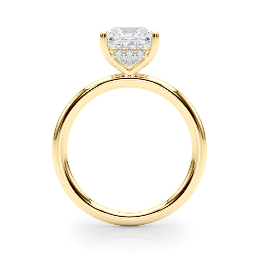 2.00CT 14K  Princess Cut Diamond Solitaire with Hidden Under-Halo - View 3