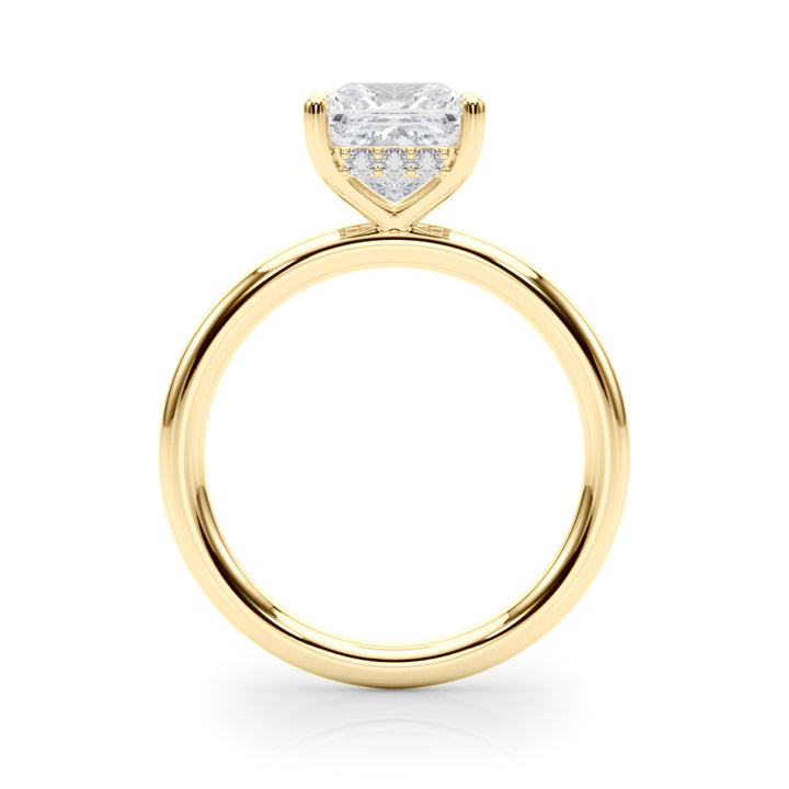 2.00CT 14K  Princess Cut Diamond Solitaire with Hidden Under-Halo - View 3