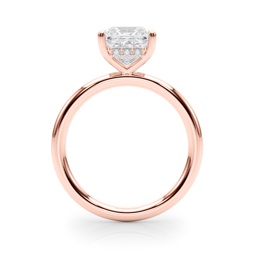 2.00CT 14K  Princess Cut Diamond Solitaire with Hidden Under-Halo - View 5