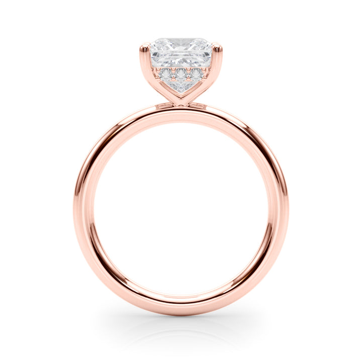 2.00CT 14K  Princess Cut Diamond Solitaire with Hidden Under-Halo - View 5