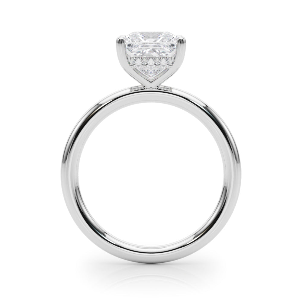 2.00CT 14K  Princess Cut Diamond Solitaire with Hidden Under-Halo - View 1