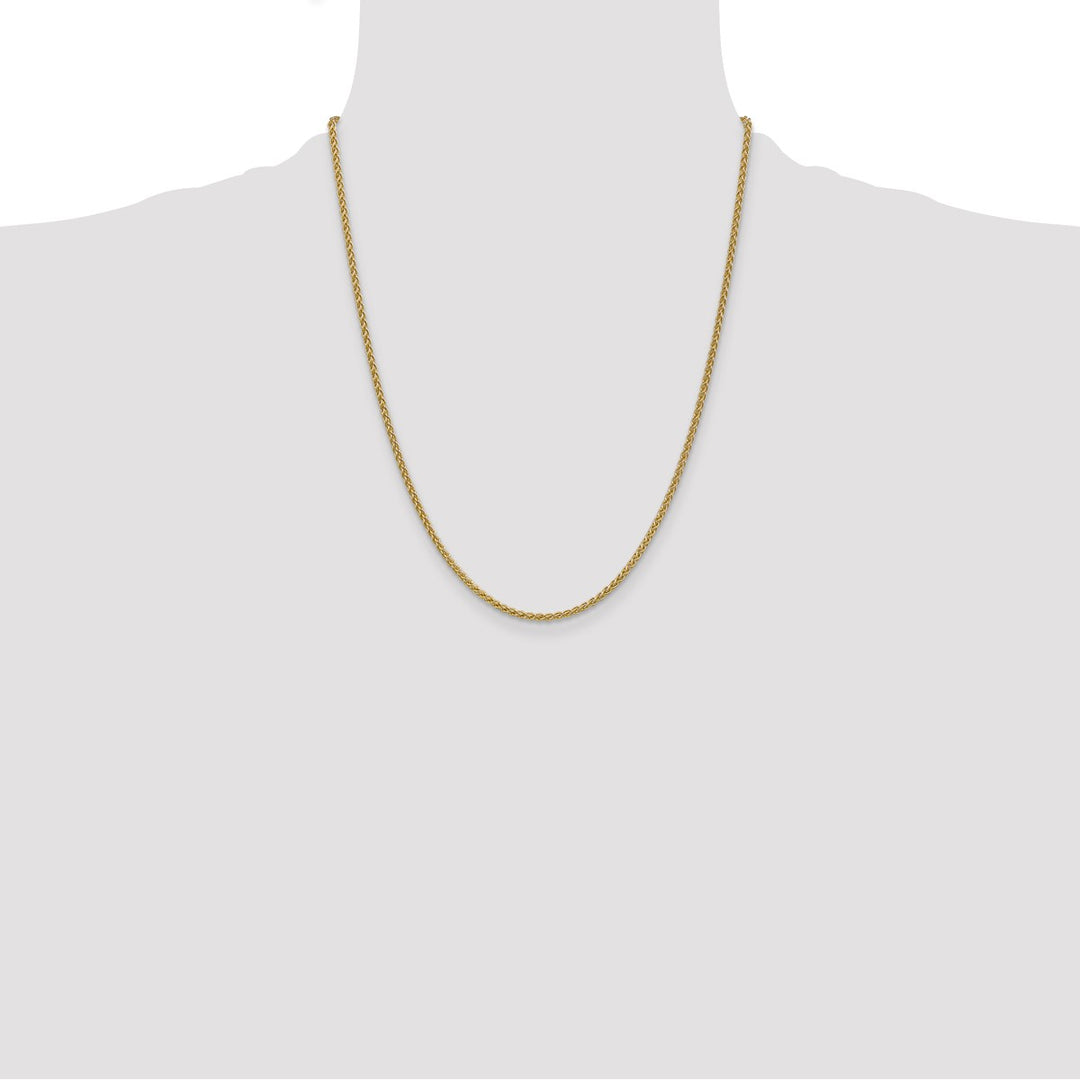 Gold 2.1mm Spiga (Wheat) Chain, 22