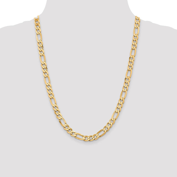Gold 7.5mm Figaro Chain, 24"