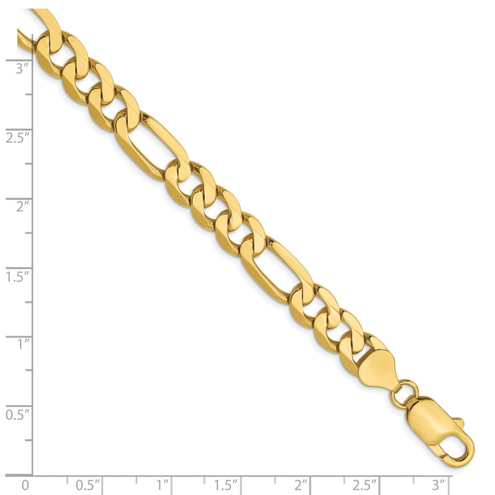 Gold 7.5mm Figaro Chain, 9"