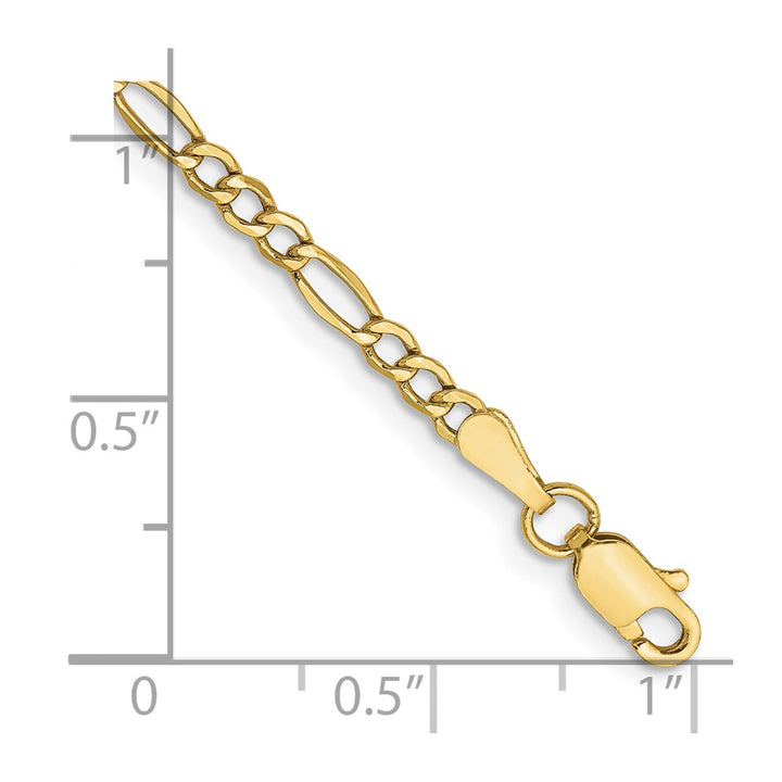 Gold 2.5mm Figaro Anklet, 10"