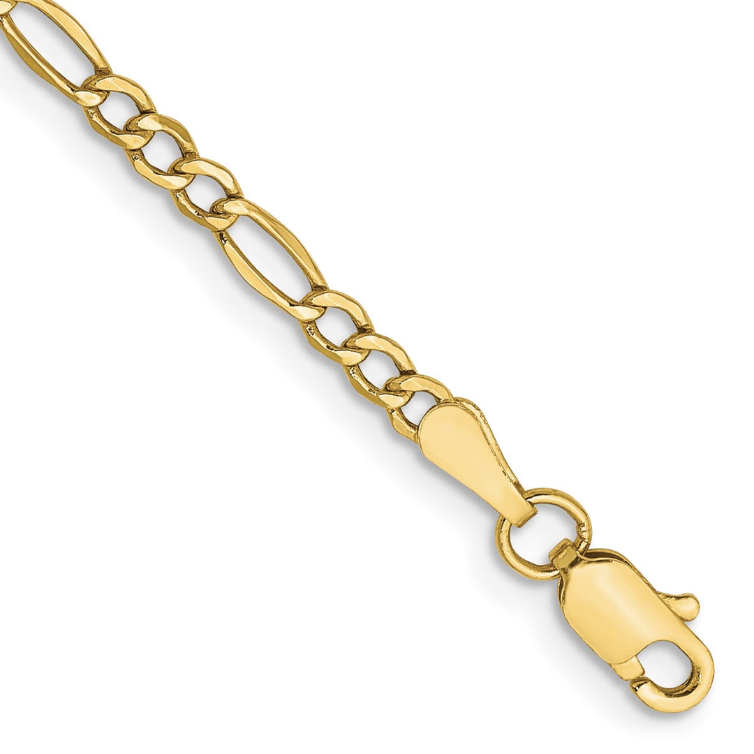Gold 2.5mm Figaro Anklet, 10"