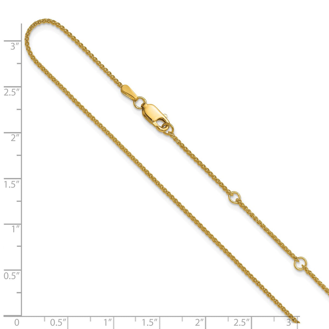 Gold 1.2mm Spiga (Wheat) Chain, 16