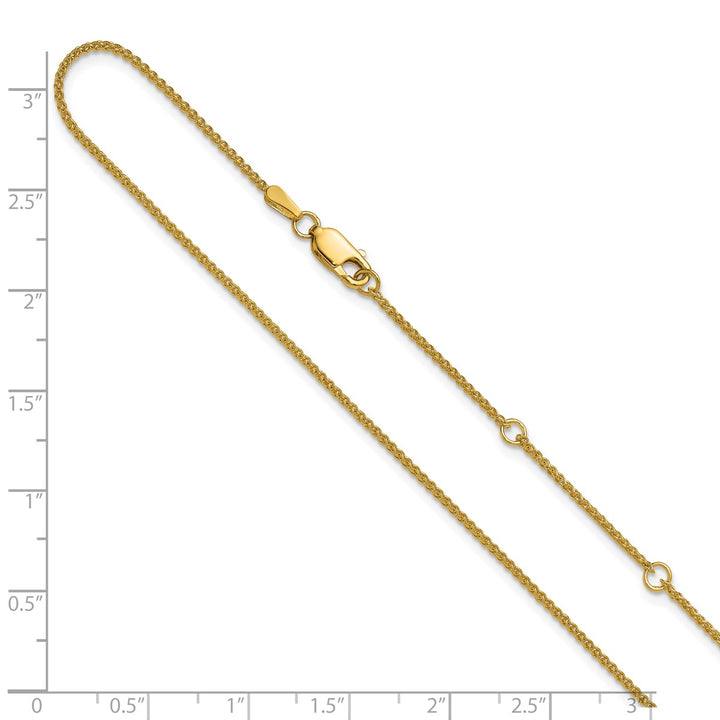 Gold 1.2mm Spiga (Wheat) Chain, 16"