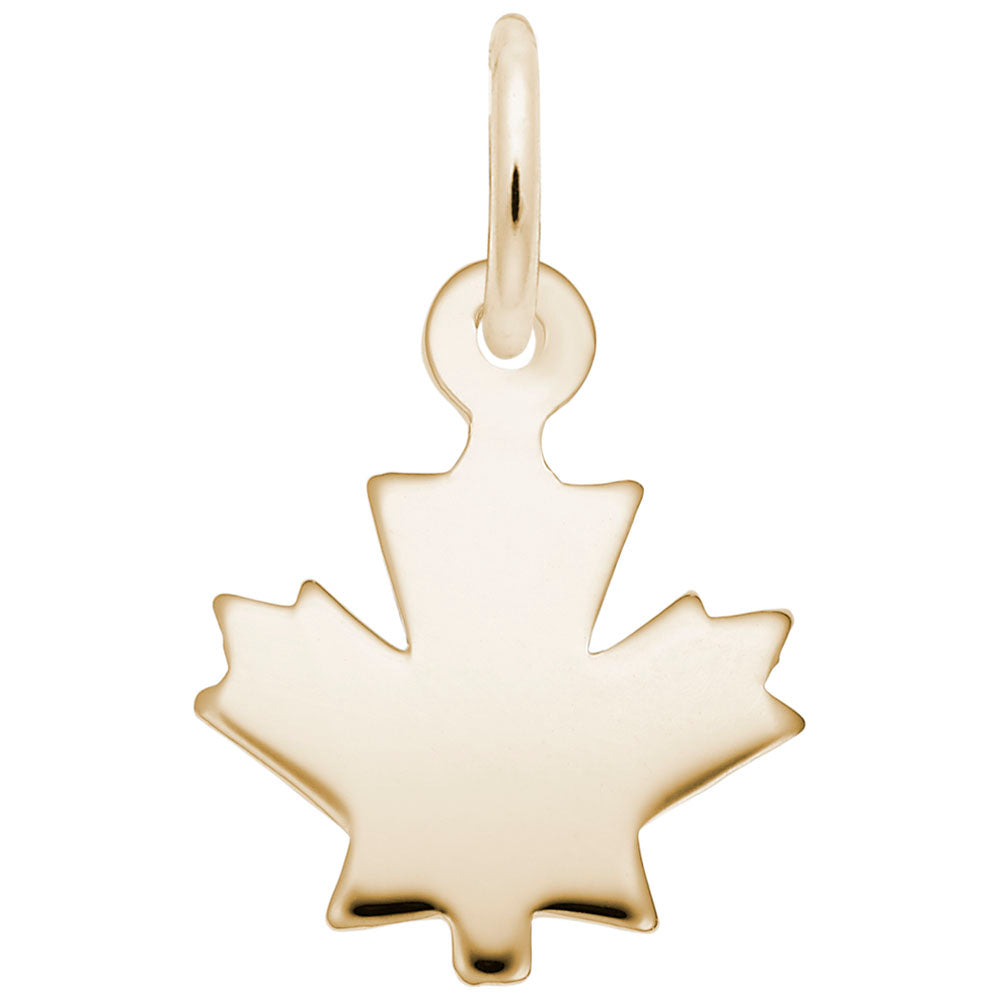 Flat Maple Leaf Accent Charm - View 1