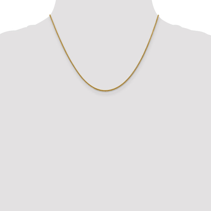 Gold 1.5mm Spiga (Wheat) Chain, 18"