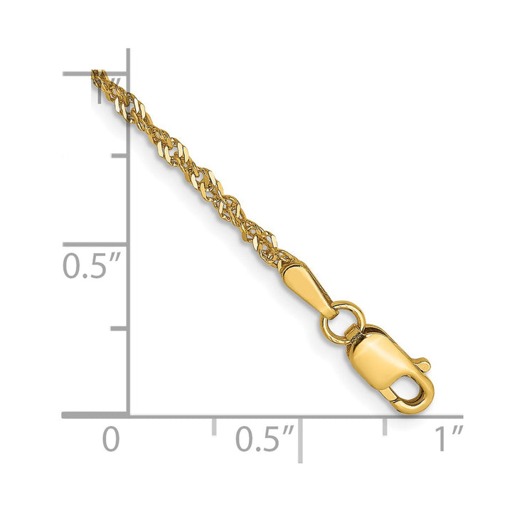 Gold 1.6mm Singapore Chain, 7"