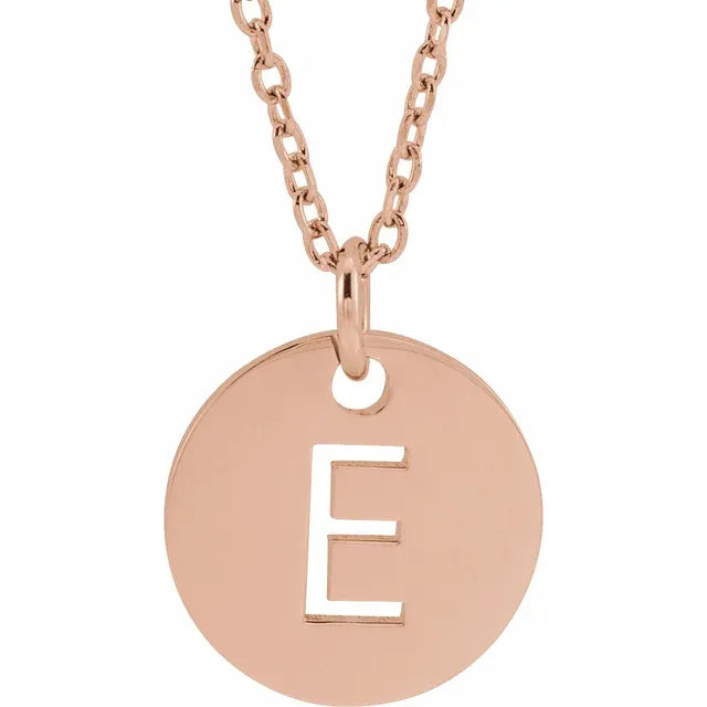 Sterling Silver Circular Disc Initial Pendant - View 16