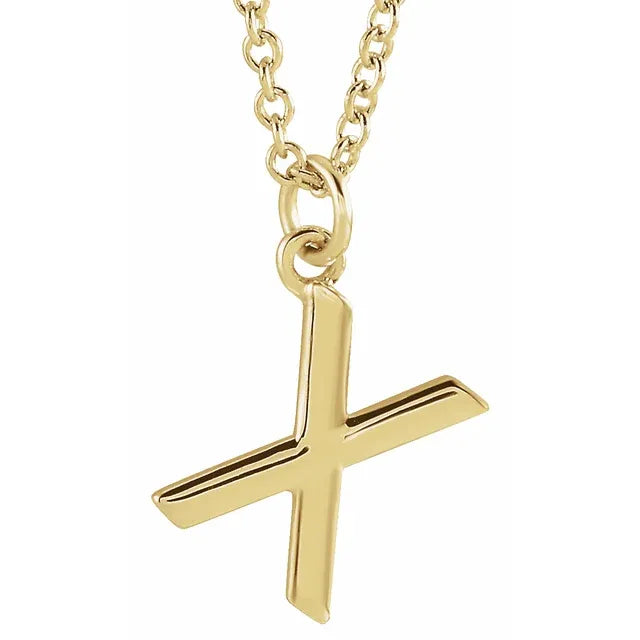 10K Gold Uppercase Initial Pendant - View 78