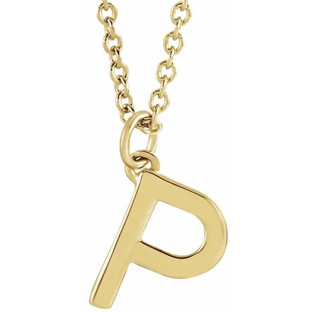 10K Gold Uppercase Initial Pendant - View 48