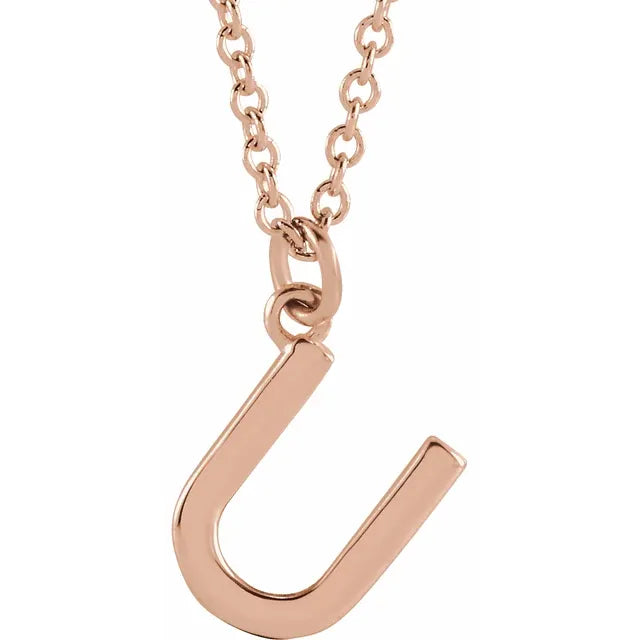 10K Gold Uppercase Initial Pendant - View 63