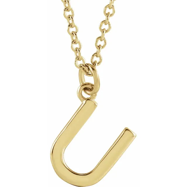 10K Gold Uppercase Initial Pendant - View 61