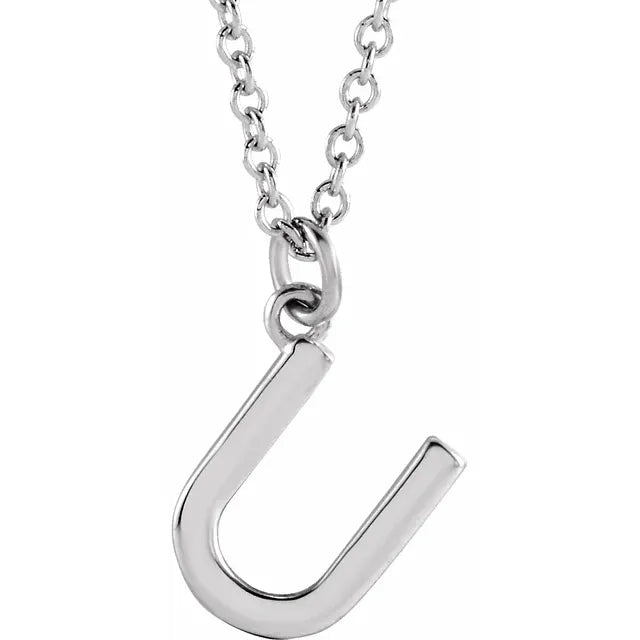 Sterling Silver Uppercase Initial Pendant (A–Z) - View 20