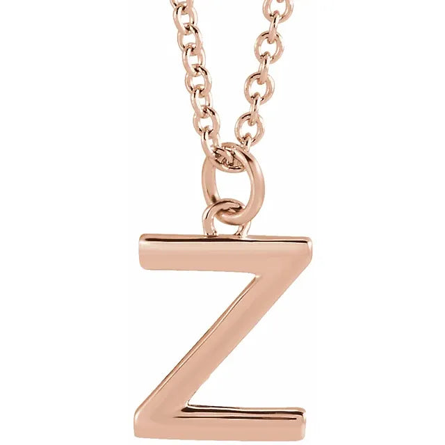 10K Gold Uppercase Initial Pendant - View 6