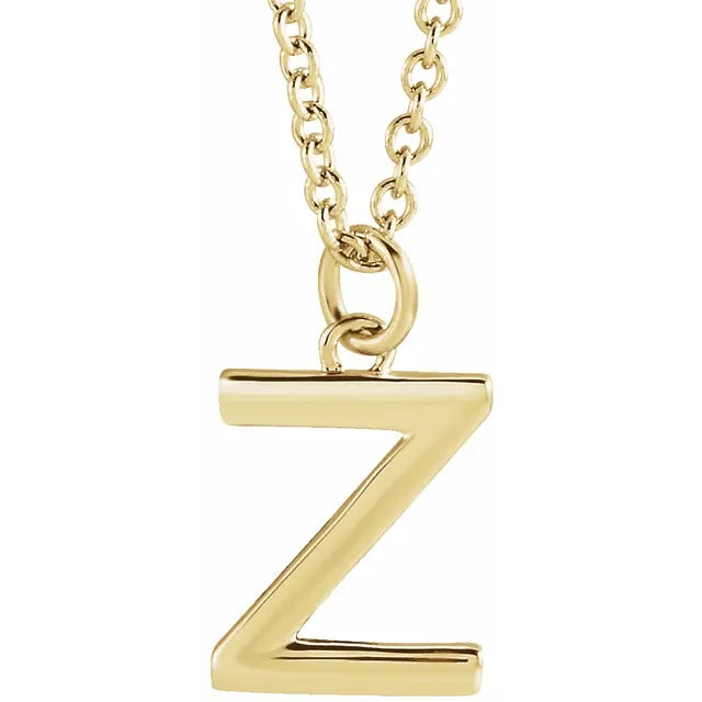 10K Gold Uppercase Initial Pendant - View 76