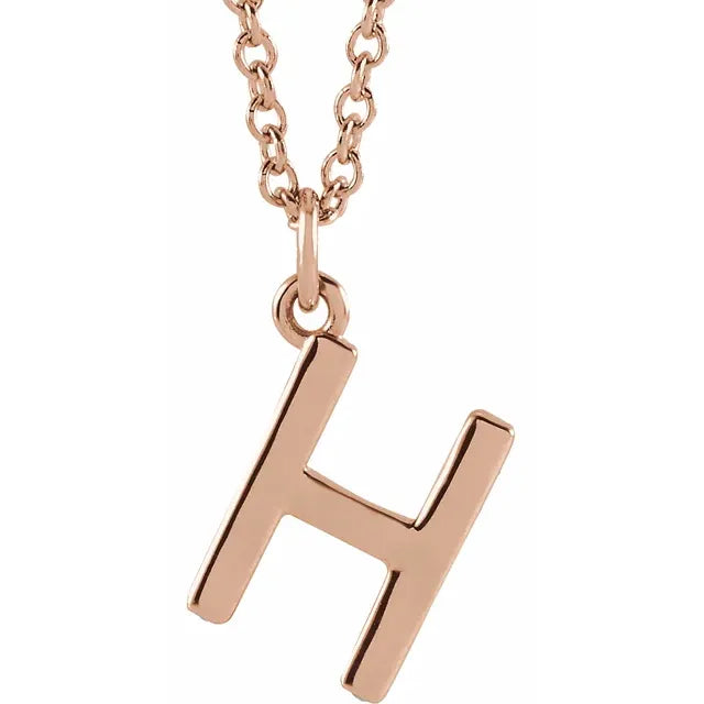 10K Gold Uppercase Initial Pendant - View 22
