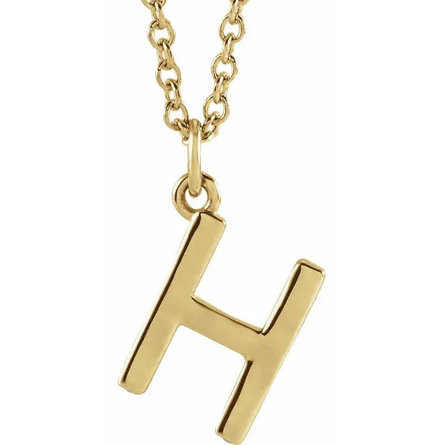 10K Gold Uppercase Initial Pendant - View 24