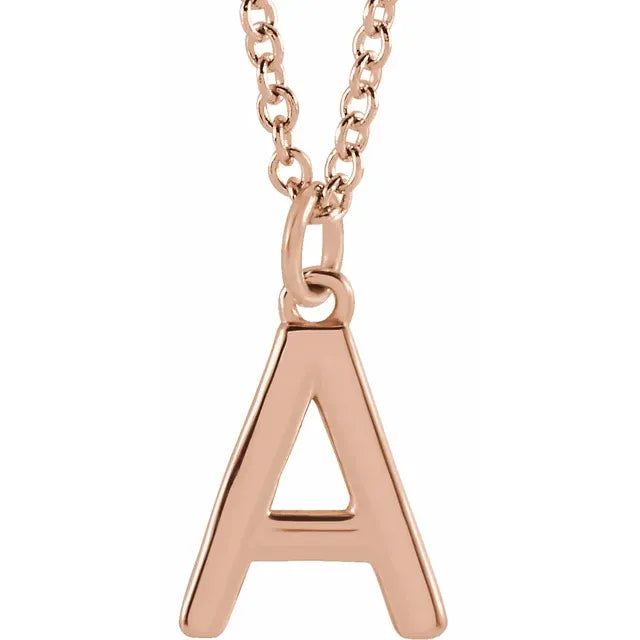 10K Gold Uppercase Initial Pendant - View 2