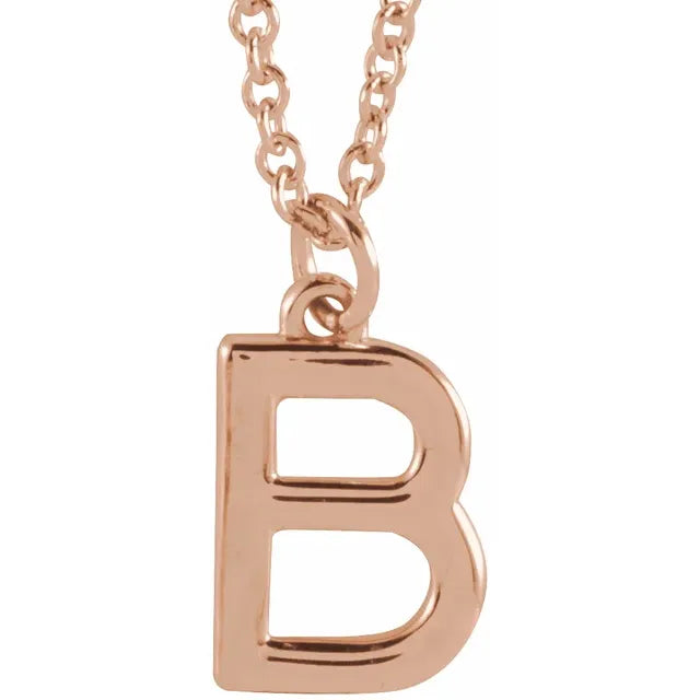 10K Gold Uppercase Initial Pendant - View 5