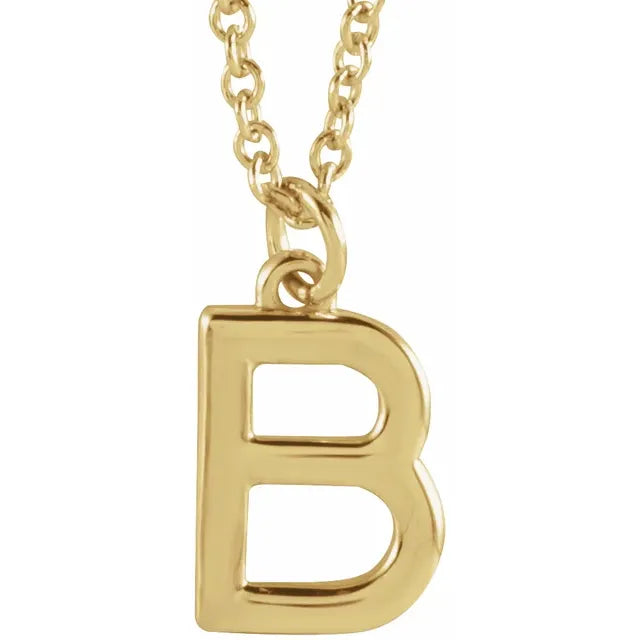10K Gold Uppercase Initial Pendant - View 4