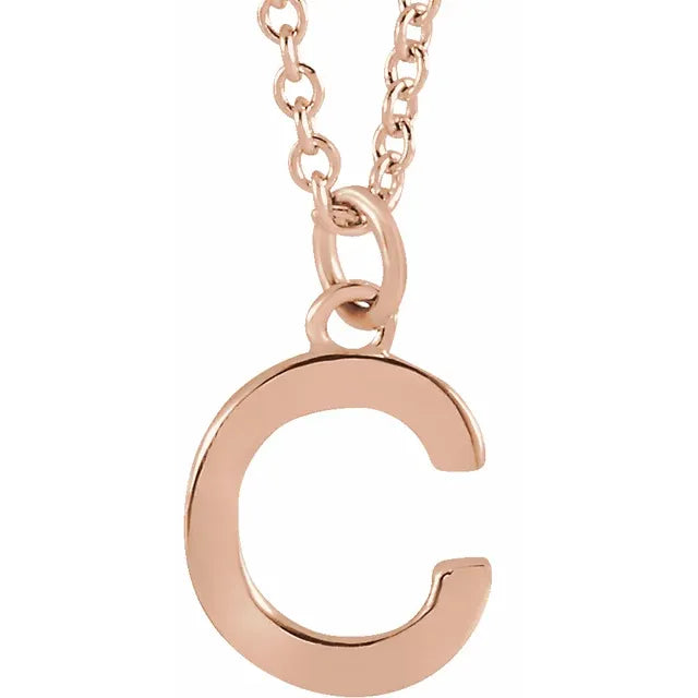 10K Gold Uppercase Initial Pendant - View 9
