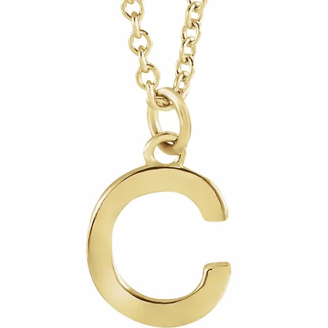 10K Gold Uppercase Initial Pendant - View 7