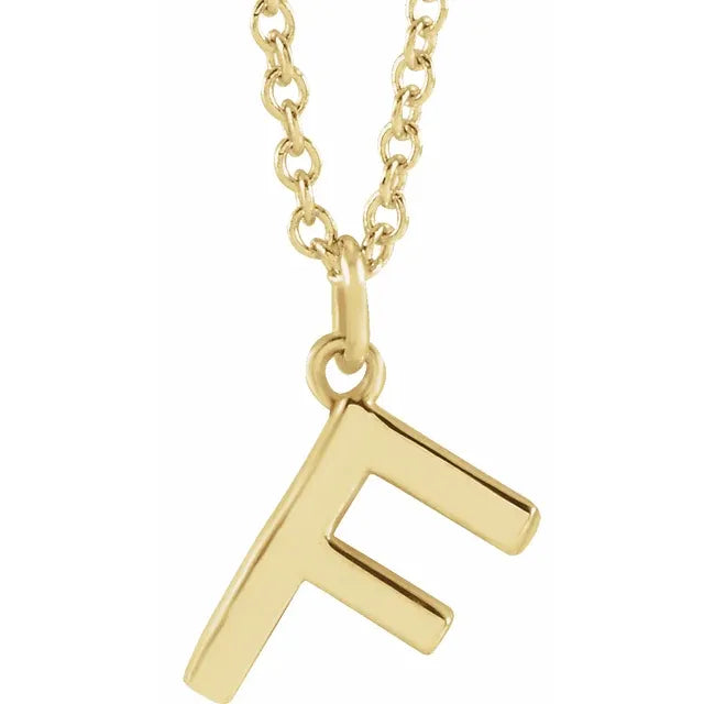 10K Gold Uppercase Initial Pendant - View 18