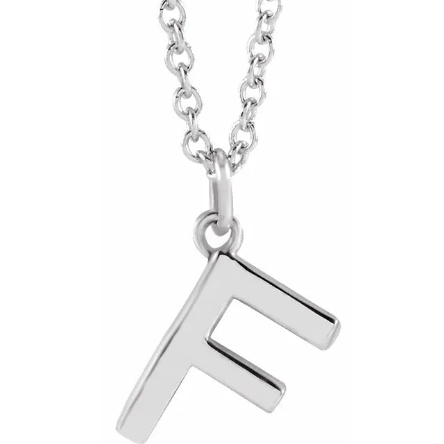Sterling Silver Uppercase Initial Pendant (A–Z) - View 5