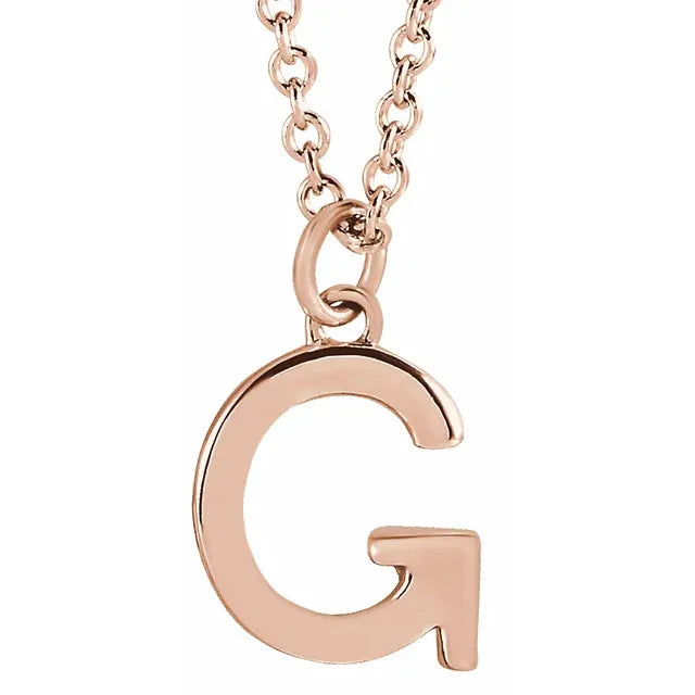 10K Gold Uppercase Initial Pendant - View 21