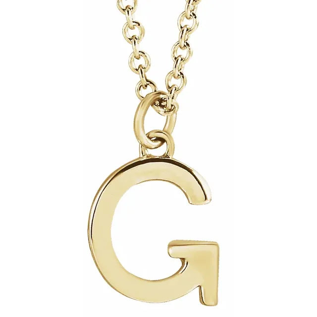 10K Gold Uppercase Initial Pendant - View 19