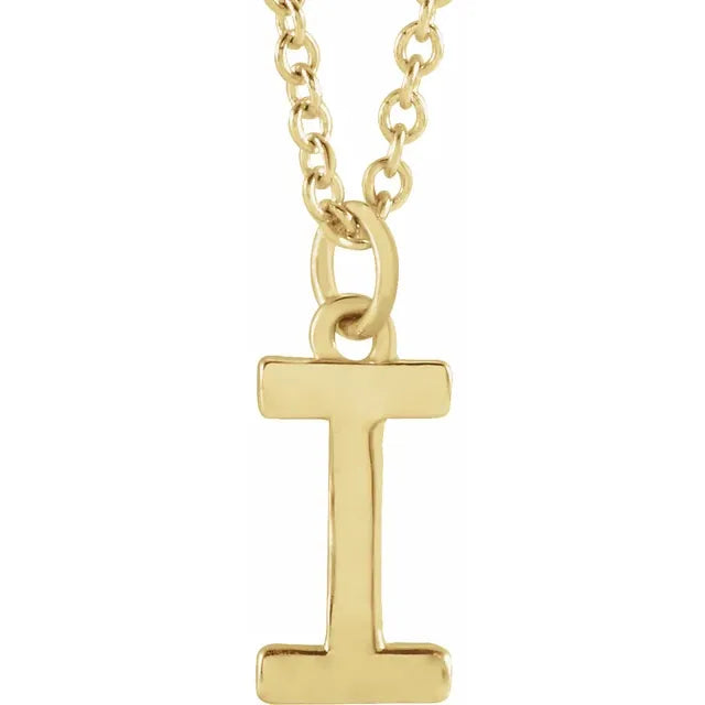 10K Gold Uppercase Initial Pendant - View 25