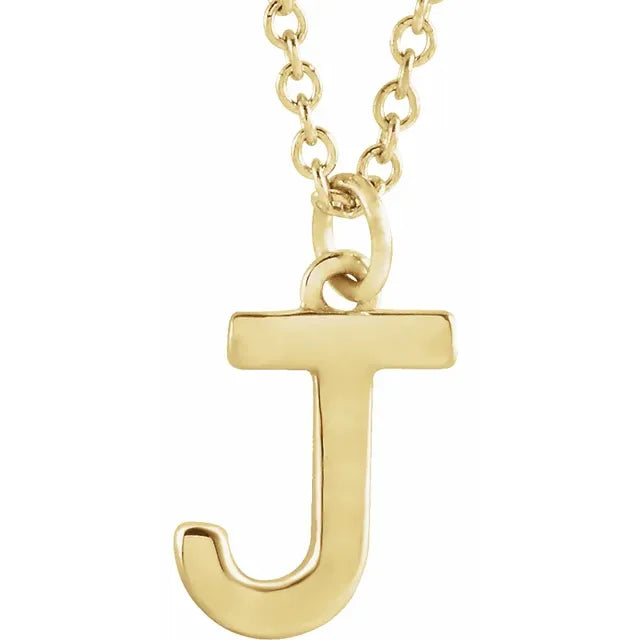 10K Gold Uppercase Initial Pendant - View 30