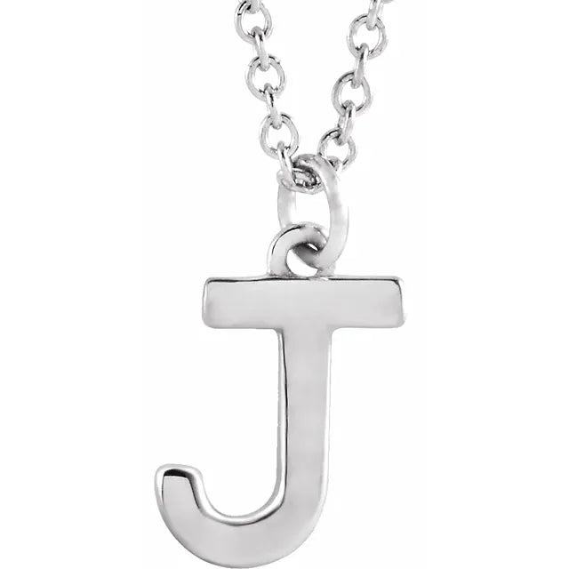 Sterling Silver Uppercase Initial Pendant (A–Z) - View 9
