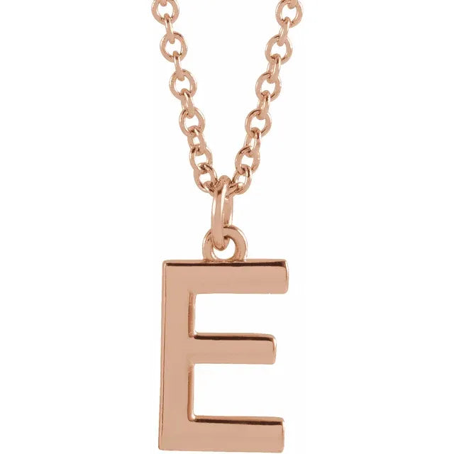 10K Gold Uppercase Initial Pendant - View 15