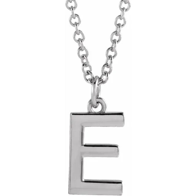 Sterling Silver Uppercase Initial Pendant (A–Z) - View 4