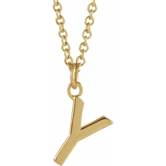 10K Gold Uppercase Initial Pendant - View 75