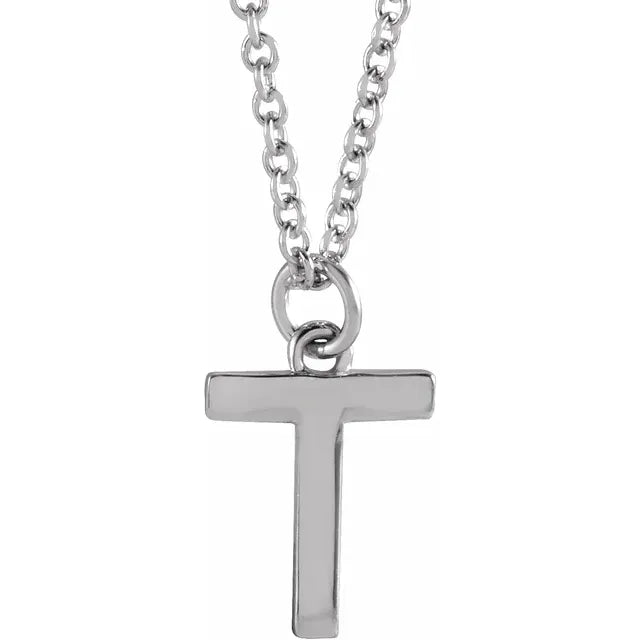 Sterling Silver Uppercase Initial Pendant (A–Z) - View 19